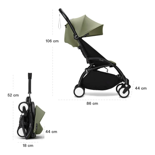 Прогулочная коляска Stokke YOYO³ цвет Olive рама Black