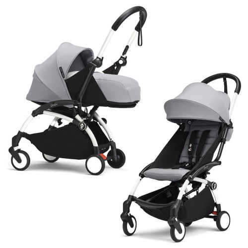 Коляска 2 в 1 Stokke YOYO³ люлька Newborn цвет Stone рама White