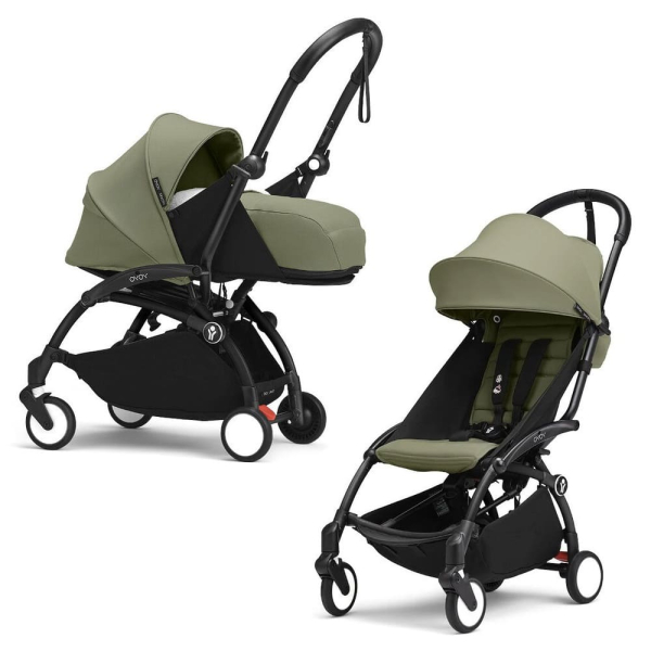 Коляска 2 в 1 Stokke YOYO³ люлька Newborn цвет Olive рама Black