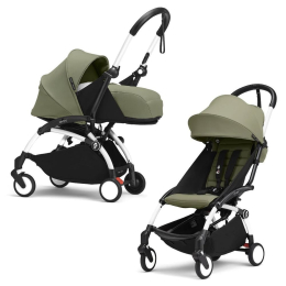 Коляска 2 в 1 Stokke YOYO³ люлька Newborn цвет Olive рама White