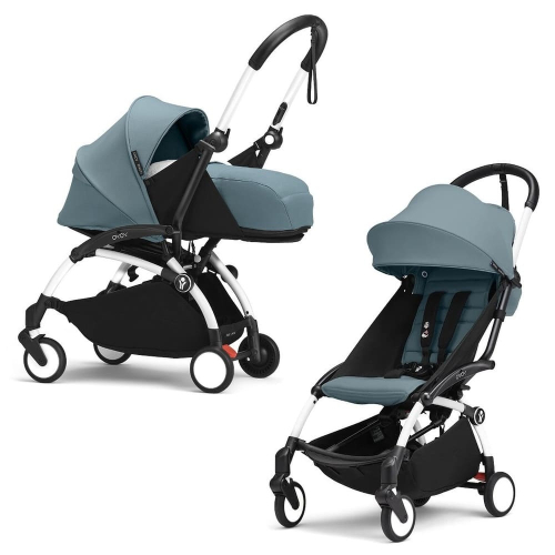 Коляска 2 в 1 Stokke YOYO³ люлька Newborn цвет Aqua рама White