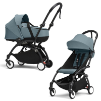 Коляска 2 в 1 Stokke YOYO³ люлька Bassinet цвет Aqua рама Black