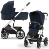 Коляска 2 в 1 Cybex Talos S Lux цвет Ocean Blue шасси Silver