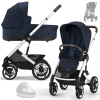 Коляска 2 в 1 Cybex Talos S Lux цвет Ocean Blue шасси Silver + 2 дождевика