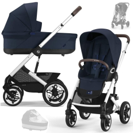 Коляска 2 в 1 Cybex Talos S Lux цвет Ocean Blue шасси Silver + 2 дождевика