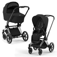 Коляска 2 в 1 Cybex Priam 4 цвет Sepia Black шасси Chrome с черными деталями