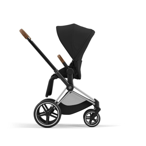 Коляска 2 в 1 Cybex Priam 4 цвет Sepia Black шасси Chrome с коричневыми деталями