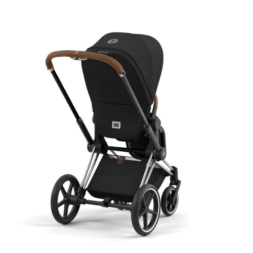 Коляска 2 в 1 Cybex Priam 4 цвет Sepia Black шасси Chrome с коричневыми деталями