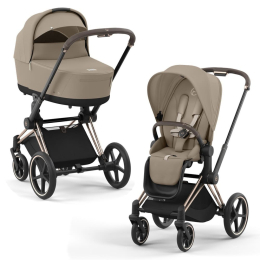 Коляска 2 в 1 Cybex Priam 4 цвет Cozy Beige шасси Rosegold