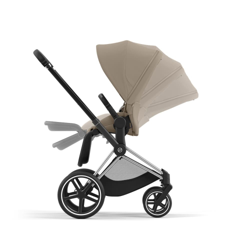 Коляска 2 в 1 Cybex Priam 4 цвет Cozy Beige шасси Chrome с Черными деталями