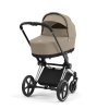 Коляска 2 в 1 Cybex Priam 4 цвет Cozy Beige шасси Chrome с Черными деталями