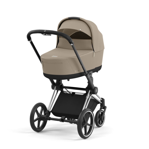 Коляска 2 в 1 Cybex Priam 4 цвет Cozy Beige шасси Chrome с Черными деталями