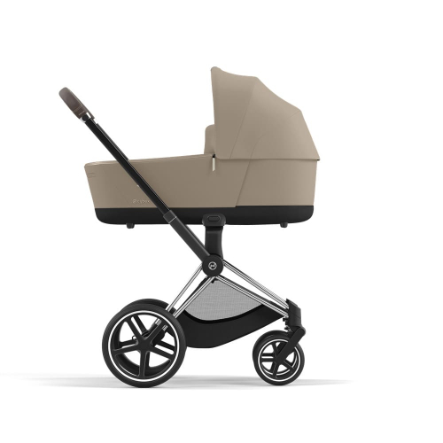 Коляска 2 в 1 Cybex Priam 4 цвет Cozy Beige шасси Chrome с Коричневыми деталями