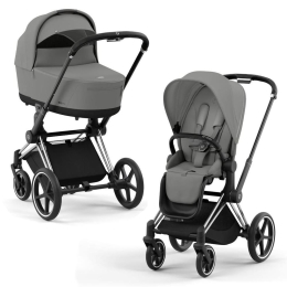 Коляска 2 в 1 Cybex Priam 4 цвет Mirage Grey шасси Chrome с черными деталями