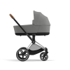 Коляска 2 в 1 Cybex Priam 4 цвет Mirage Grey шасси Chrome с Коричневыми деталями