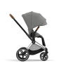 Коляска 2 в 1 Cybex Priam 4 цвет Mirage Grey шасси Chrome с Коричневыми деталями