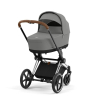 Коляска 2 в 1 Cybex Priam 4 цвет Mirage Grey шасси Chrome с Коричневыми деталями