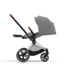 Коляска 2 в 1 Cybex Priam 4 цвет Mirage Grey шасси Chrome с Коричневыми деталями