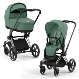 Коляска 2 в 1 Cybex Priam 4 цвет Leaf Green шасси Chrome с черными деталями