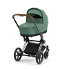 Коляска 2 в 1 Cybex Priam 4 цвет Leaf Green шасси Chrome с Коричневыми деталями