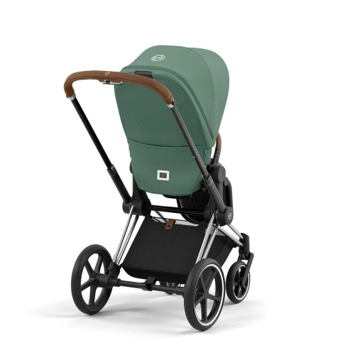 Коляска 2 в 1 Cybex Priam 4 цвет Leaf Green шасси Chrome с Коричневыми деталями