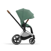 Коляска 2 в 1 Cybex Priam 4 цвет Leaf Green шасси Chrome с Коричневыми деталями