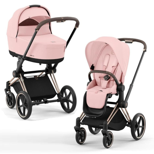 Коляска 2 в 1 Cybex Priam 4 цвет Peach Pink шасси Rose Gold