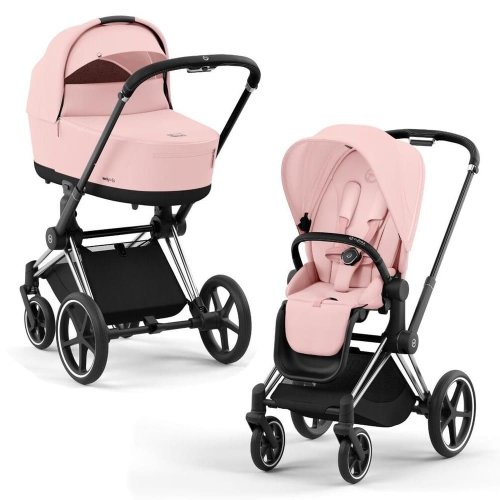 Коляска 2 в 1 Cybex Priam 4 цвет Peach Pink шасси Chrome с черными деталями