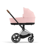 Коляска 2 в 1 Cybex Priam 4 цвет Peach Pink шасси Chrome с Коричневыми деталями