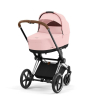 Коляска 2 в 1 Cybex Priam 4 цвет Peach Pink шасси Chrome с Коричневыми деталями