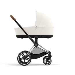 Коляска 2 в 1 Cybex Priam 4 цвет Off White шасси Chrome с коричневыми деталями