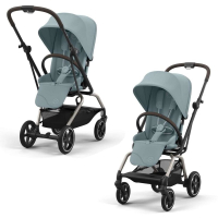 Прогулочная коляска Cybex Eezy S Twist+2 цвет Stormy Blue шасси Taupe