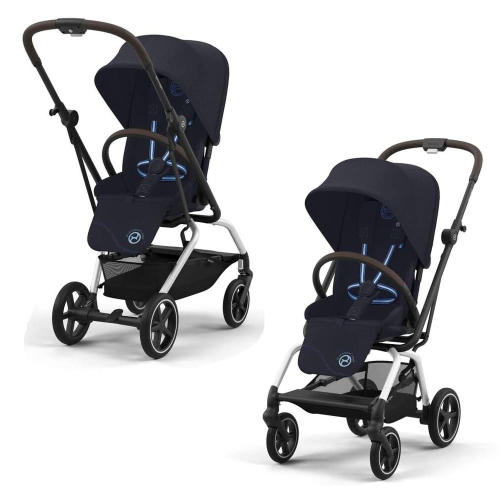 Прогулочная коляска Cybex Eezy S Twist+2 цвет Dark Blue шасси Silver