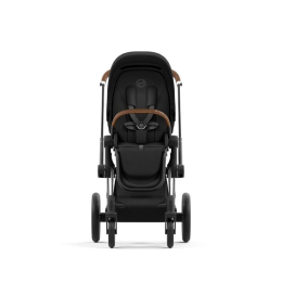 Прогулочная коляска Cybex Priam цвет Sepia Black шасси Chrome с коричневыми деталями