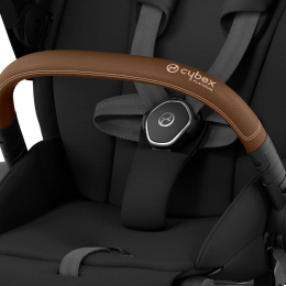 Прогулочная коляска Cybex Priam цвет Sepia Black шасси Chrome с коричневыми деталями