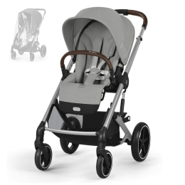 Прогулочная коляска Cybex Balios S Lux 2025 Stone Grey шасси Silver + Дождевик