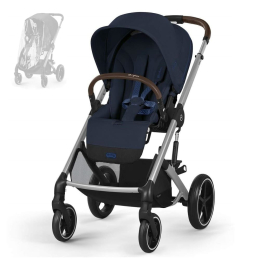 Прогулочная коляска Cybex Balios S Lux 2025 Ocean Blue шасси Silver + Дождевик
