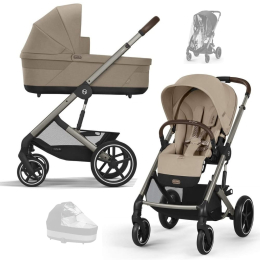 Коляска 2 в 1 Cybex Balios S Lux 2025 Almond Beige шасси Taupe + 2 дождевика