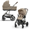 Коляска 2 в 1 Cybex Balios S Lux 2025 Almond Beige шасси Taupe