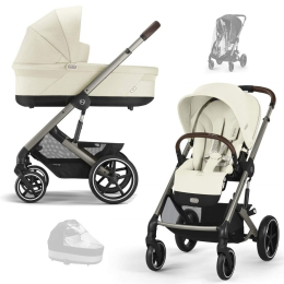 Коляска 2 в 1 Cybex Balios S Lux 2025 Seashell Beige шасси Taupe + 2 дождевика