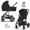 Коляска 2 в 1 Cybex Balios S Lux 2025 Moon Black шасси Black + 2 дождевика