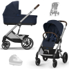Коляска 2 в 1 Cybex Balios S Lux 2025 Ocean Blue шасси Silver + 2 дождевика