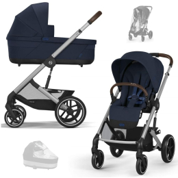 Коляска 2 в 1 Cybex Balios S Lux 2025 Ocean Blue шасси Silver + 2 дождевика