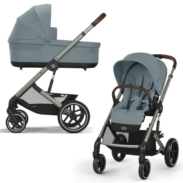 Коляска 2 в 1 Cybex Balios S Lux 2025 Stormy Blue шасси Taupe