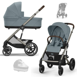 Коляска 2 в 1 Cybex Balios S Lux 2025 Stormy Blue шасси Taupe + 2 дождевика