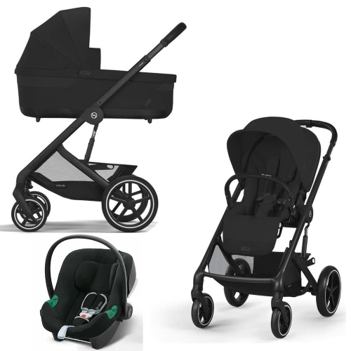 Коляска 3 в 1 Cybex Balios S Lux 2025 цвет Moon Black шасси Black