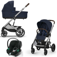 Коляска 3 в 1 Cybex Balios S Lux 2025 цвет Ocean Blue шасси Silver