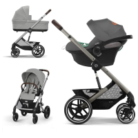 Коляска 3 в 1 Cybex Balios S Lux 2025 цвет Stone Grey + Автокресло Aton B2