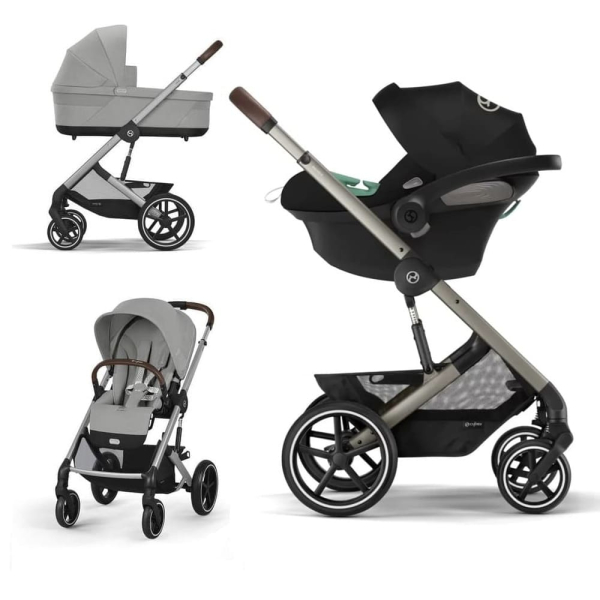 Коляска 3 в 1 Cybex Balios S Lux 2025 цвет Stone Grey + Автокресло Aton B2