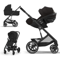 Коляска 3 в 1 Cybex Balios S Lux 2025 цвет Moon Black + Автокресло Cloud G Plus